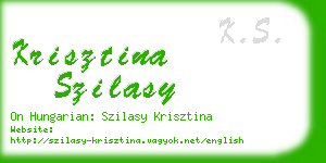 krisztina szilasy business card
